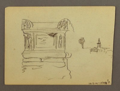 Dessin, Sarcophage, peut-être 1868-69 - Frederic Edwin Church