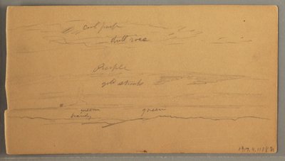 Dessin, pics montagneux acérés, ciel nuageux, juin 1874 - Frederic Edwin Church