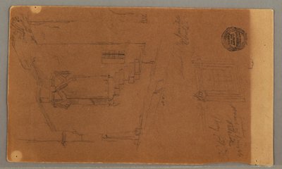 Dessin, vue latérale du bâtiment, fenêtre, 29 mai 1868 - Frederic Edwin Church