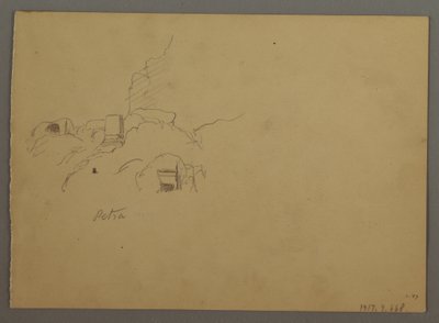 Dessin, Croquis de Petra, Jordanie, février 1868 - Frederic Edwin Church