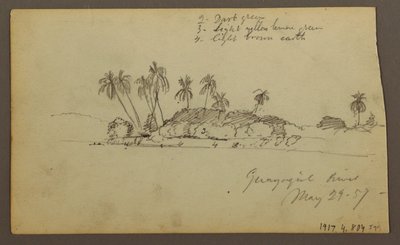Dessin, ciel sur la mer ; verso : rive du Guayas près de Guayaquil, Équateur, 29 mai 1857 - Frederic Edwin Church