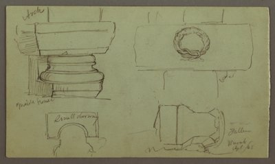Dessin, études des arcs et de la base de l