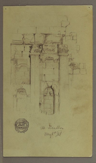 Dessin, étude des ruines du temple, 8 mai 1868 - Frederic Edwin Church