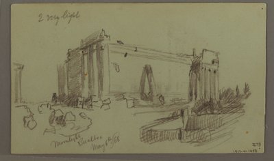 Dessin, étude des ruines du temple, 8 mai 1868 - Frederic Edwin Church
