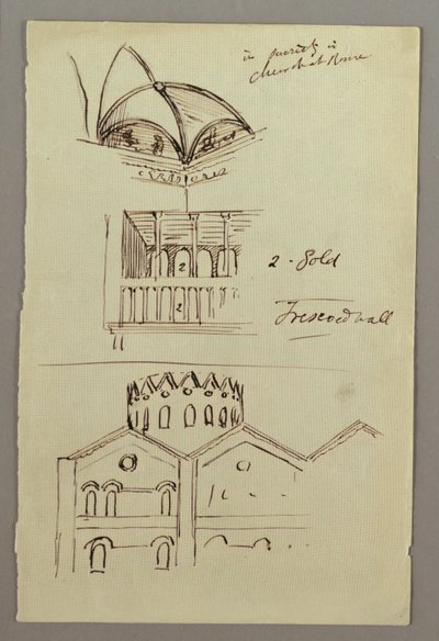 Dessin, étude de la voûte du Triforum, bâtiment, peut-être 1868-69 - Frederic Edwin Church