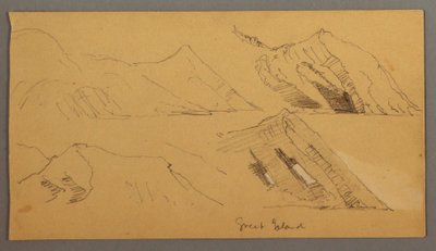 Dessin, Étude de falaises rocheuses, peut-être 1859 - Frederic Edwin Church