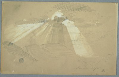 Dessin, soleil traversant les nuages, Jamaïque, juillet 1865 - Frederic Edwin Church