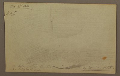 Dessin, Coucher de soleil derrière la crête (Aurora), 1864 - Frederic Edwin Church