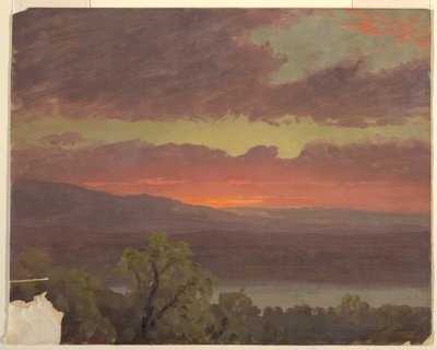 Dessin, coucher de soleil à la Jamaïque, Antilles, 1865-66 - Frederic Edwin Church