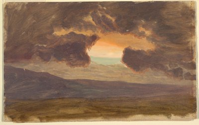 Dessin, Coucher de soleil sur des collines dénudées, 1870-80 - Frederic Edwin Church