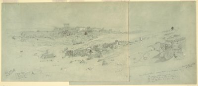 Dessin, temples au matin, Baalbek, 12 mai 1868 - Frederic Edwin Church