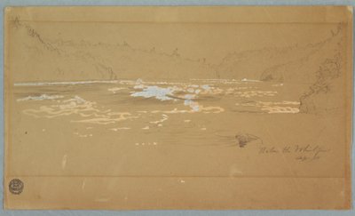 Dessin, La rivière "en dessous du tourbillon", septembre 1858 - Frederic Edwin Church
