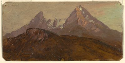 Dessin, Le Watzmann, Berchtesgaden, Bavière, 1868 - Frederic Edwin Church