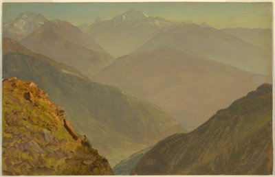Dessin, Le Watzmann et Goell, près de Berchtesgeden, 1868 - Frederic Edwin Church