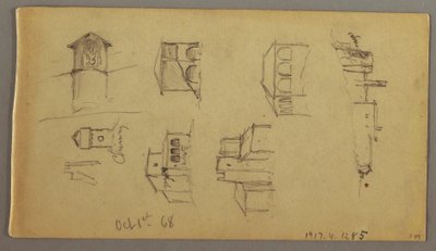 Dessin, Trois études du château au sommet d