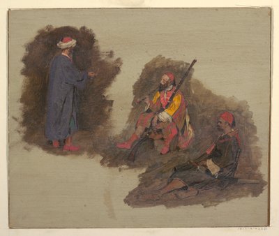 Dessin, Trois bédouins, 1868-69 - Frederic Edwin Church
