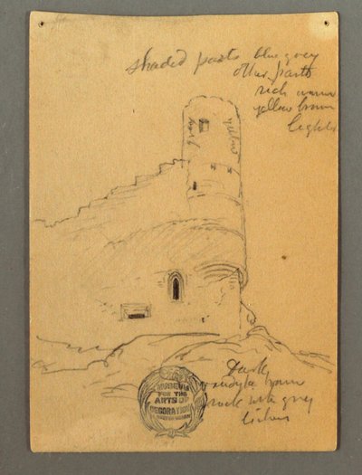 Dessin, Tour du château, Sion, peut-être 1868 - Frederic Edwin Church