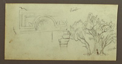 Dessin, arbres, festonné, février peut-être 1868 - Frederic Edwin Church