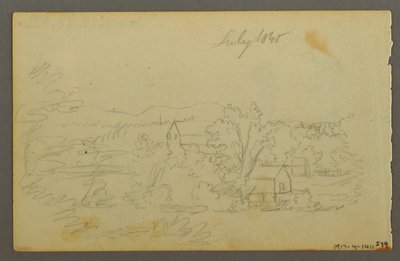 Dessin, arbres, vache, 1844 - Frederic Edwin Church