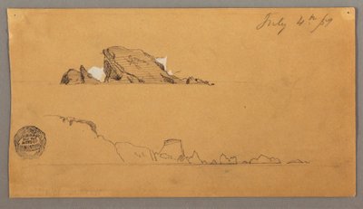 Dessin, deux icebergs, 4 juillet 1859 - Frederic Edwin Church