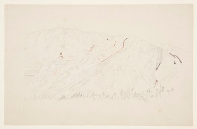 Dessin, partie supérieure du grand bassin, mont Katahdin, septembre 1877 - Frederic Edwin Church