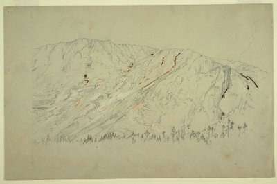 Dessin, partie supérieure du grand bassin, mont Katahdin, septembre 1877 - Frederic Edwin Church