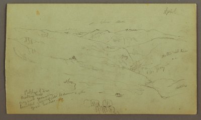 Dessin, Vallée, avril peut-être 1868 - Frederic Edwin Church