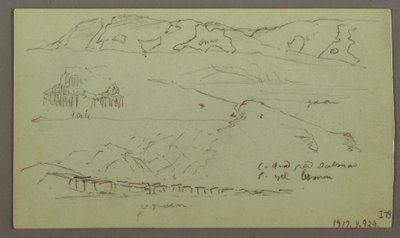 Dessin, Vallée, avril peut-être 1868 - Frederic Edwin Church