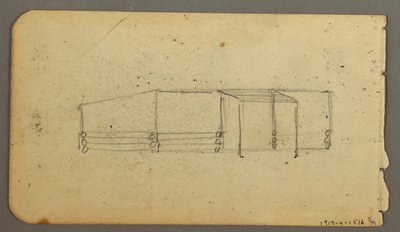 Dessin, verso : schéma de la cabine, peut-être 1878 - Frederic Edwin Church