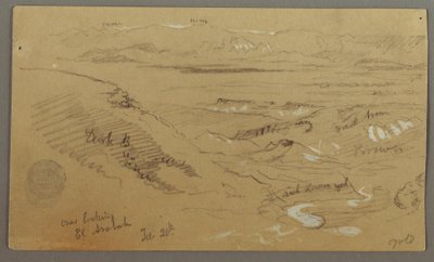 Dessin, Vue de Wady el-Arabah, 20 février, peut-être 1868 - Frederic Edwin Church