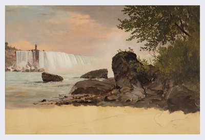 Dessin, vue des chutes canadiennes et de l