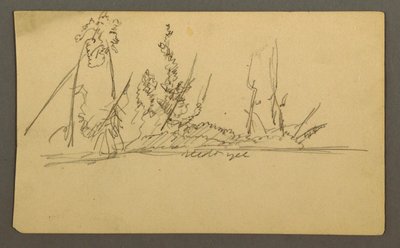 Dessin, île boisée, peut-être 1877 - Frederic Edwin Church