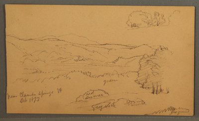 Dessin, vallée boisée, octobre 1873 - Frederic Edwin Church