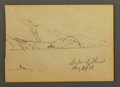 Dessin, lac de Thoune, Oberland bernois, 20 août 1868 - Frederic Edwin Church
