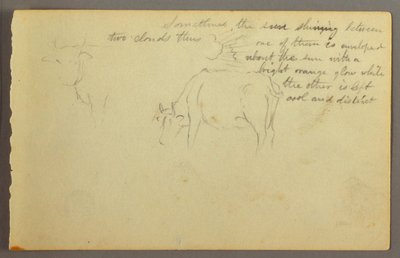 Dessin, rayons entre les nuages, bulles, peut-être 1877 - Frederic Edwin Church