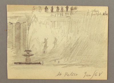 Fontaine sur la place de la basilique Saint-Pierre, Rome, Italie - Frederic Edwin Church