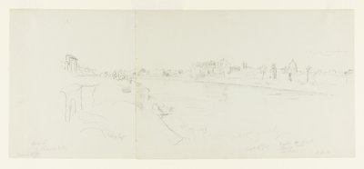 Vue de Rome depuis les rives du Tibre, avec des vues lointaines du château Saint-Ange, de la villa de Claude et de la basilique Saint-Pierre, partie 1 - Frederic Edwin Church