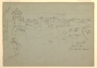 Tour à Lydda, et Ramleh vue de la tour de Ramleh, Palestine [Ramleh, Israël] - Frederic Edwin Church