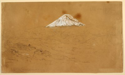 Vue du mont Chimborazo enneigé près de Guanojo et Guaranda, Équateur - Frederic Edwin Church