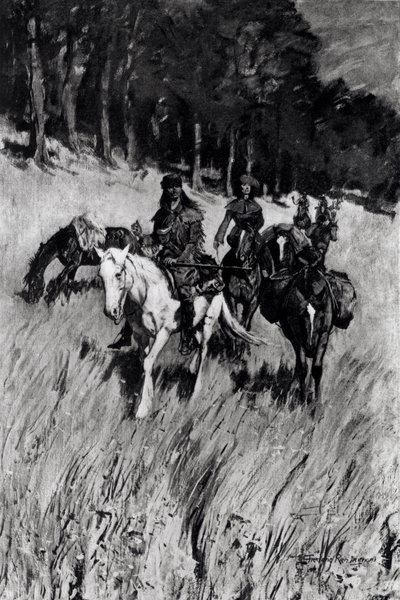 Les premiers pionniers sur la Blue Ridge, gravé par F. H. Wellington, de 