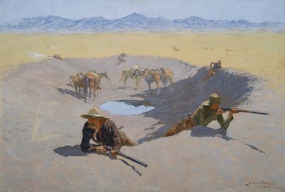 Lutte pour la mare - Frederic Remington