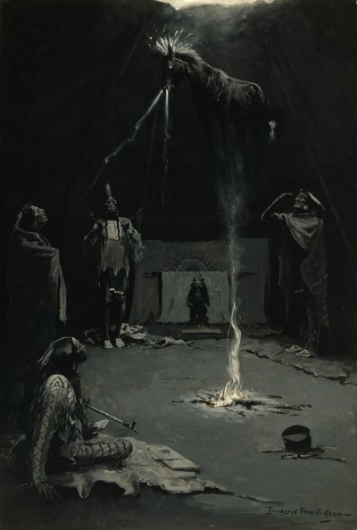 Le dieu indien du feu (Le chemin du cheval-médecine) - Frederic Remington