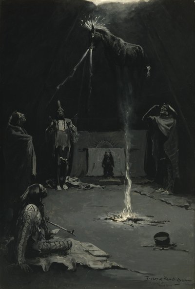 Le dieu indien du feu (Le chemin du cheval-médecine) - Frederic Remington