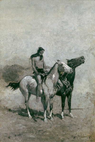 Le cracheur de feu a fait passer sa victime en travers de son poney. - Frederic Remington