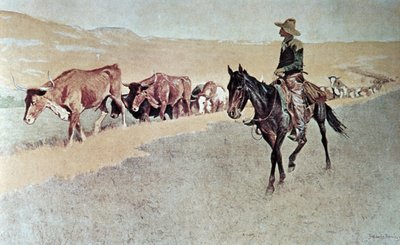 Conduite des Longhorns du Texas - Frederic Remington