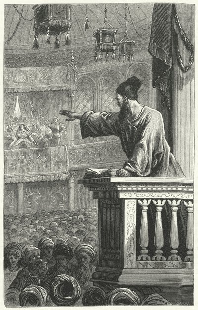 Un imam lisant le Coran - Frederic Theodore Lix