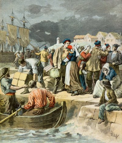 Départ des pêcheurs bretons - Frederic Theodore Lix