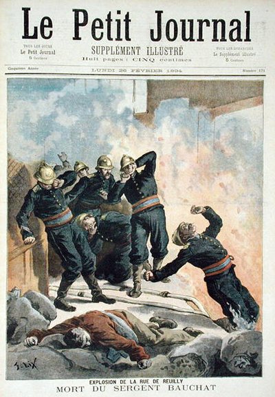 Explosion dans la rue de Reuilly et la mort du sergent Bauchat, de Le Petit Journal, 26 février 1894 - Frederic Theodore Lix