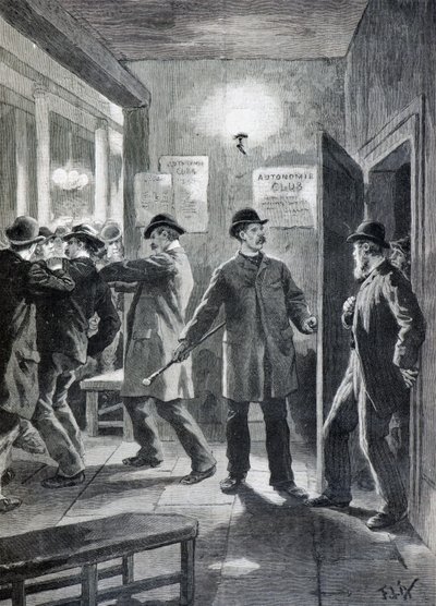 Descente de police dans un club anarchiste, Londres - Frederic Theodore Lix