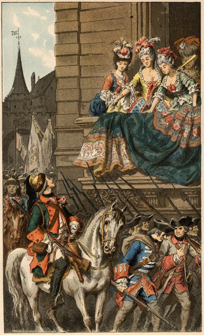 Chanson populaire : « Joli Dragon ». Illustration de Frédéric Théodore Lix (1830-1897) dans « Chansons et rondes enfantines des provinces de la France » - Frederic Theodore Lix